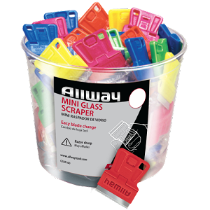 Allway Mini Glass Scraper with Blade (100 Bucket)