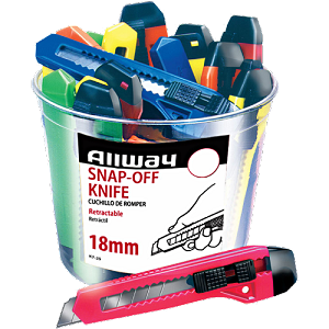 Allway Snap-Off Knives 7-Point 18mm  (25 Bucket)