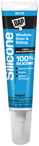 DAP 100% Silicone White 2.8oz 