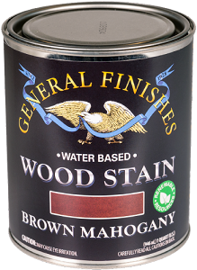 General Finishes Water Base  Stain Brown Mahogany Quart