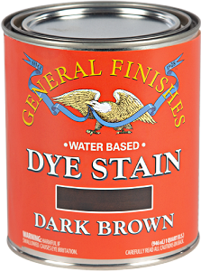 General Finishes Water Base Dye Stain Dark Brown Quart