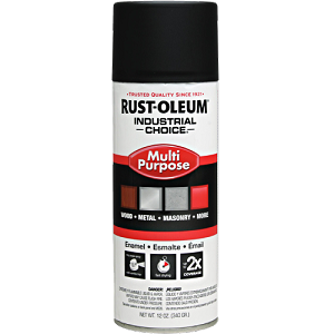 Rust-Oleum S1600 Series Industrial Choice Inverted Traffic Paint Black 12oz 