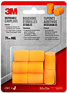 3M Disposible Earplugs  4Pair/Pack