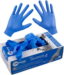 SriTrang 3.5mil Blue Nitrile Powder-Free Gloves XL 4/box