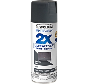 PAINTER'S TOUCH 2X ULTRA COVER SPRAY CHARCOAL GRAY SATIN 12oz