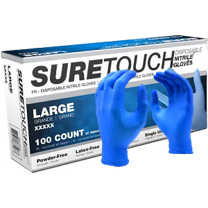 Suretouch Gloves Powder Free Nitrile 5mil Large 100/Box