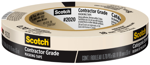 Scotch 2020A 3-Day Masking Tape 3/4"x 60yd 