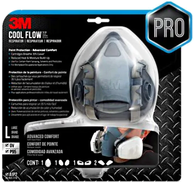 3M A1P2 OV/P95 Cool Flow Half-Mask Respirator Large 