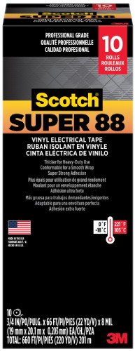 Scotch Super 88 Electrical Tape Vinyl  3/4"x 66' 