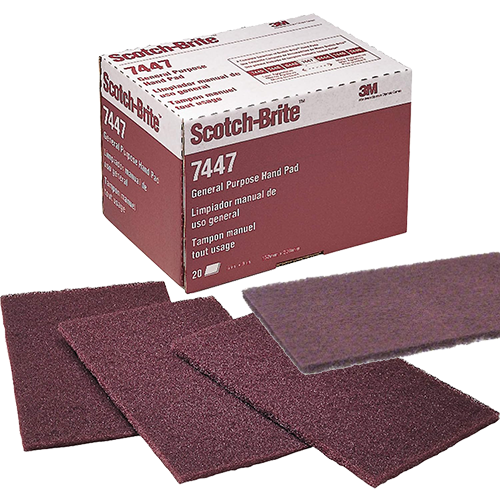 3M 7447 Scotch-Brite maroon general purpose hand pads for surface preparation 