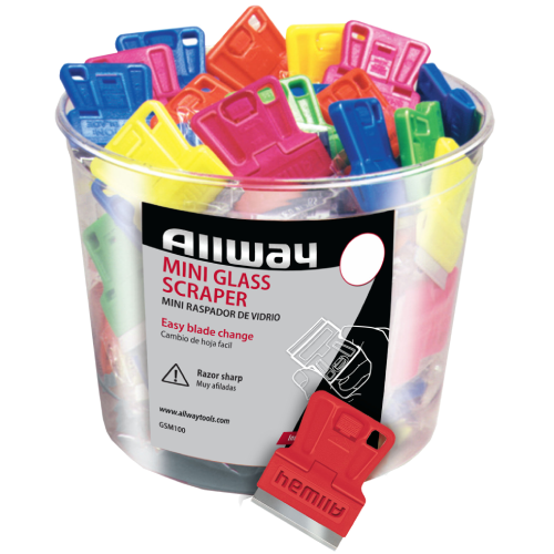 Allway Mini Glass Scraper with Blade (100 Bucket) 
