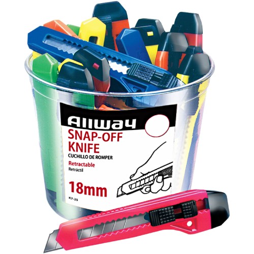 Allway Snap-Off Knives 7-Point 18mm  (25 Bucket) 