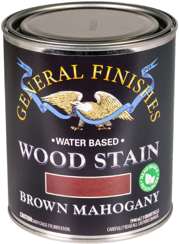 General Finishes Water Base  Stain Brown Mahogany Quart 