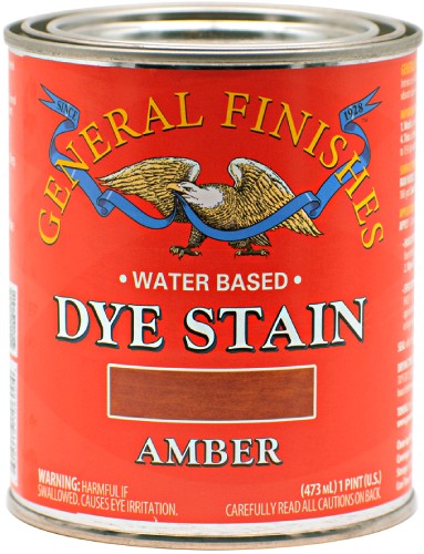 General Finishes Water Base Dye Stain Amber Pint 