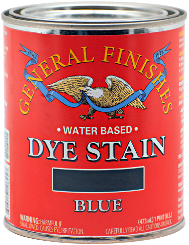 General Finishes Water Base Dye Stain Blue Pint 