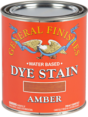 General Finishes Water Base Dye Stain Amber Quart 