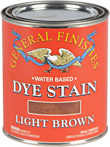 General Finishes Water Base Dye Stain Light Brown Quart 