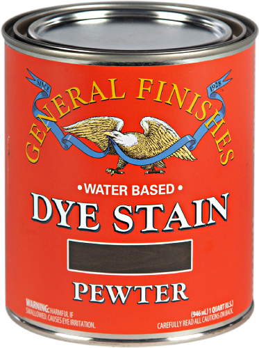 General Finishes Water Base Dye Stain Pewter Quart 