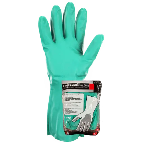 SAS Safety Corp Glove Flock Lined Green Nitrile Medium 