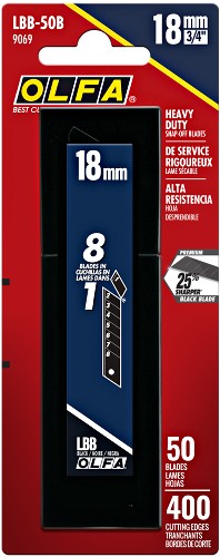 Olfa LBB-50B Ultra Sharp Snap-Off 18mm Blade (50 Pack) 
