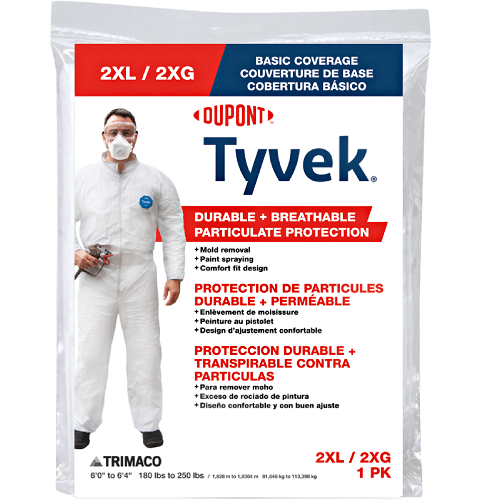 Tyvek Coveralls With Hood 2X-Large 