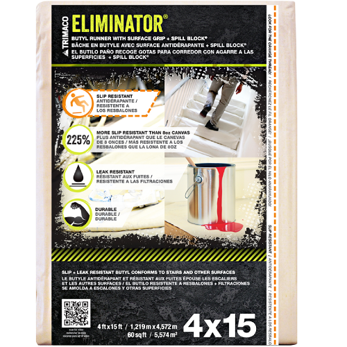 Trimaco Eliminator Butyl Drop Cloth Heavy Duty 4'x 15'  