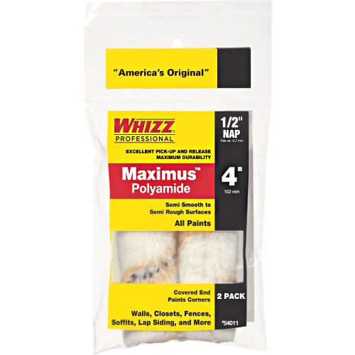 Whizz Gold Strip Roller Cover 4"  (2 Pack) 