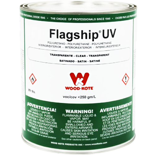 Wood-Kote 3754 450 Flagship UV Poly Satin Quart 
