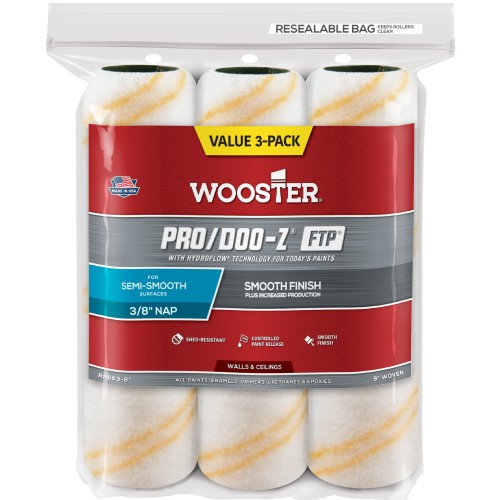Wooster Pro/Doo-Z Roller Cover 9"x 3/8"  3/Pack 